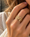 Bague Canopée – Bague dorée femme à motifs feuilles | Yselia