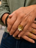 Bague dorée Frisson